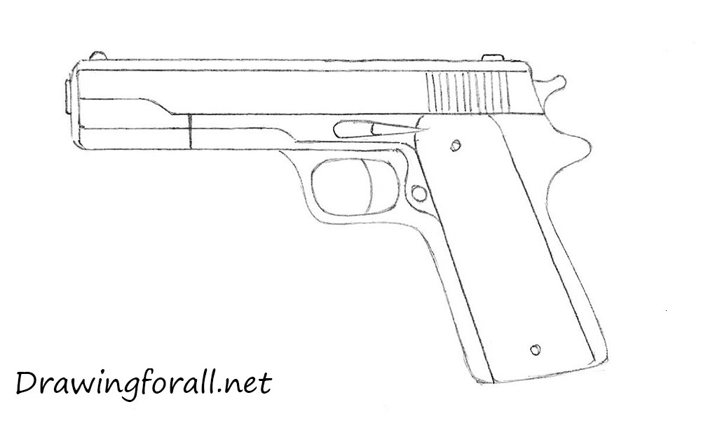 Sketch Drawings Guns Coloring Pages