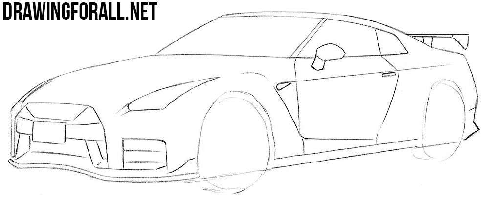 How to Draw a Nissan GT-R