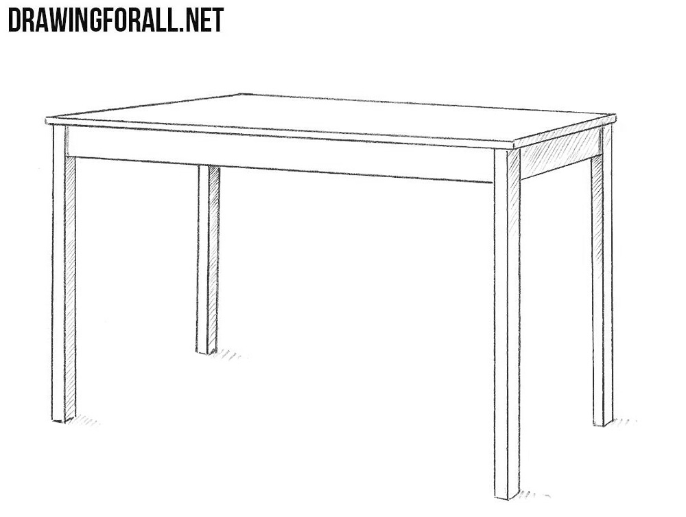 How To Draw A Table Step By Step Drawingforall Net