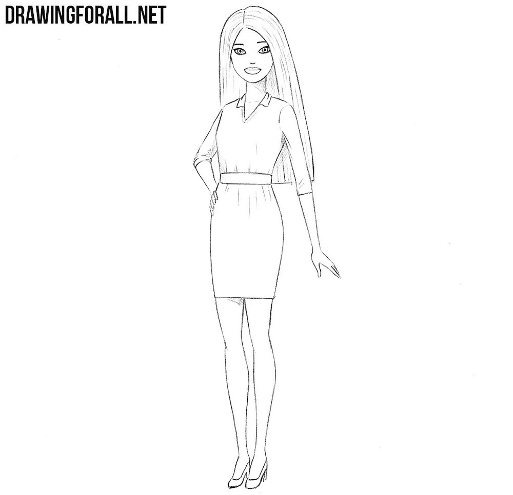 very easy barbie drawing