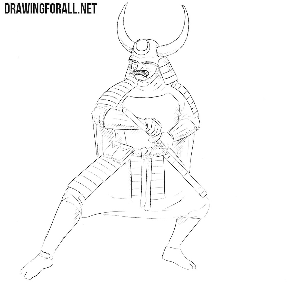 How to Draw a Samurai in Armor | Drawingforall.net