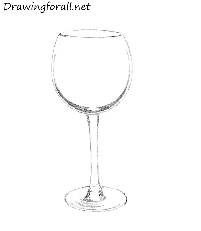 Empty and full wine glass for bordeaux drawing Vector Image