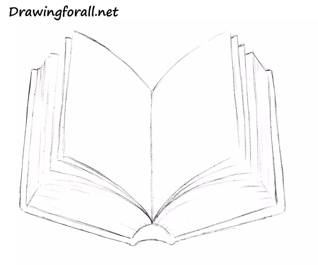 Open Book Drawing - How To Draw An Open Book Step By Step