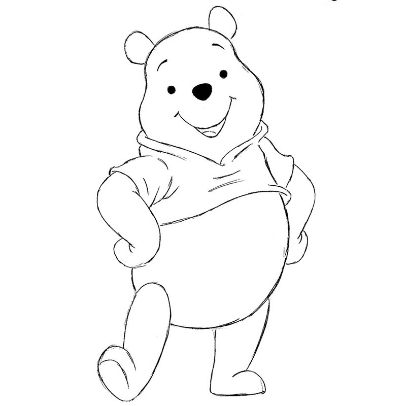 how to draw winnie the pooh face step by step