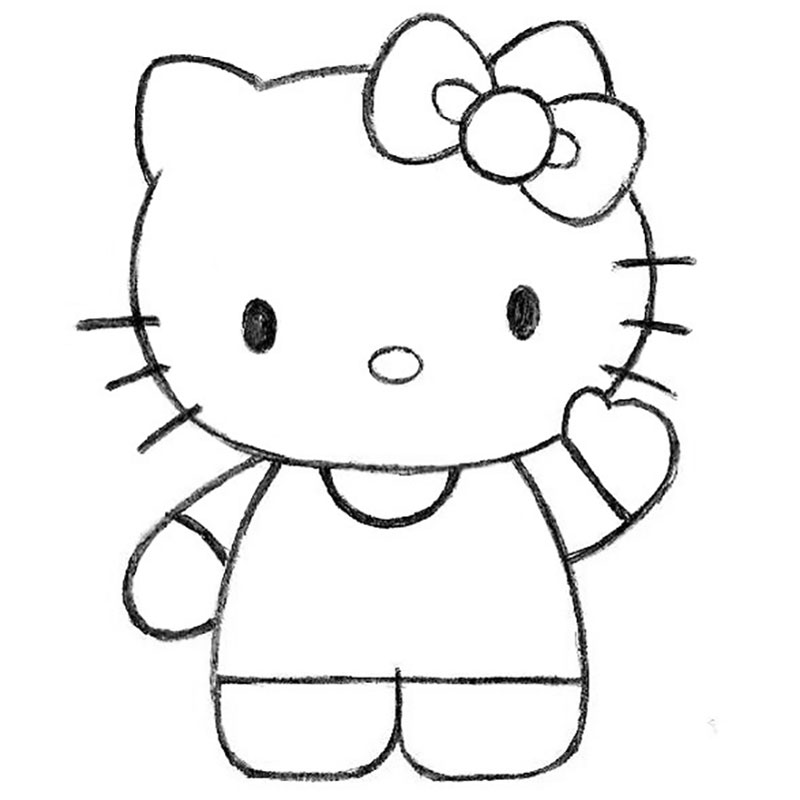 How to Draw Hello Kitty - Easy Drawing Tutorial For kids | Hello kitty  drawing, Hello kitty crafts, Kitty drawing