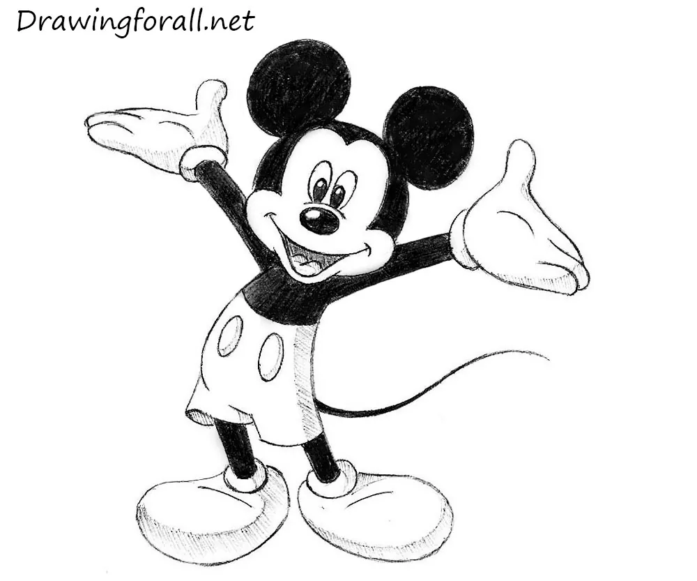 Mickey Mouse Pencil Sketch, Disney | Easy cartoon drawings, Pencil sketch  images, Mickey mouse drawings