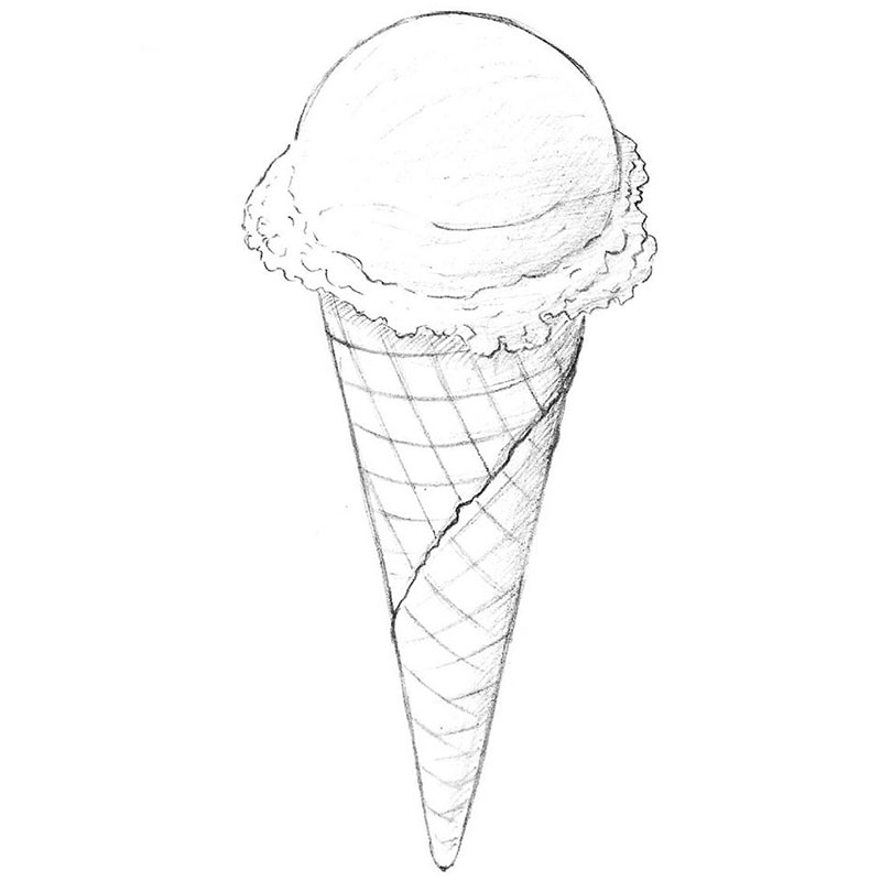 Tiny Simple Ice cream Drawing Colorful