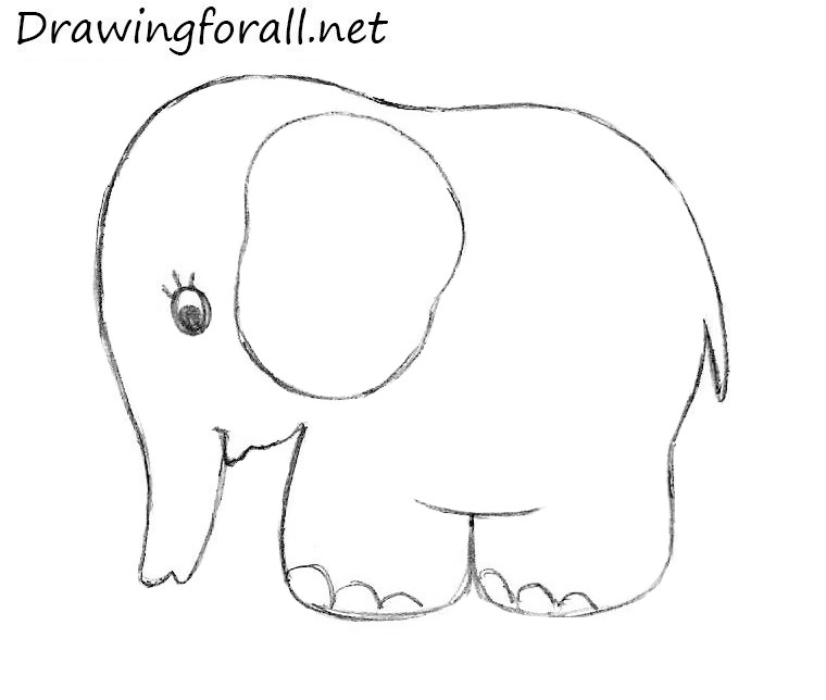 Free elephant drawing to print and color - Elephants Kids Coloring Pages