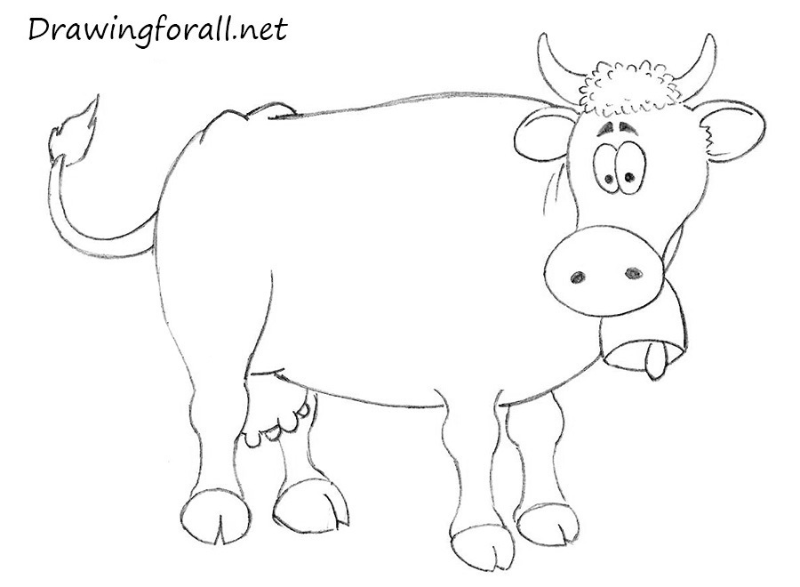 Outline of a cow for kids to color on Craiyon