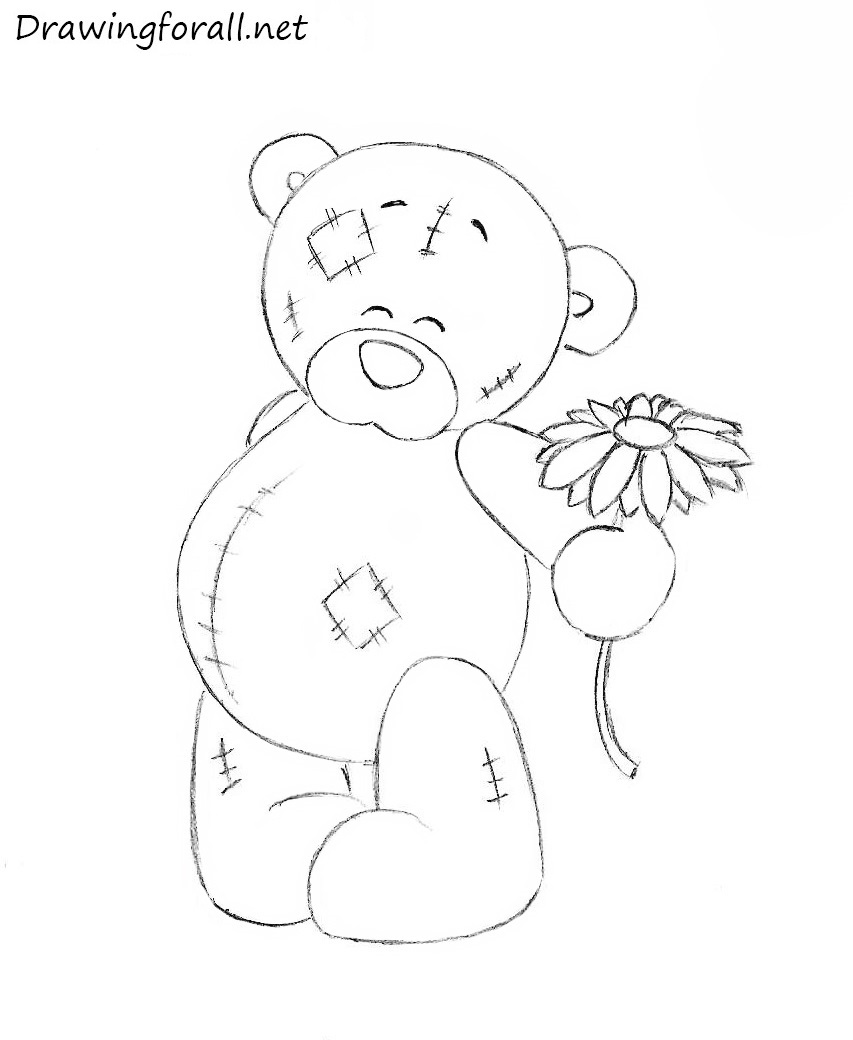 how to draw a teddy bear face