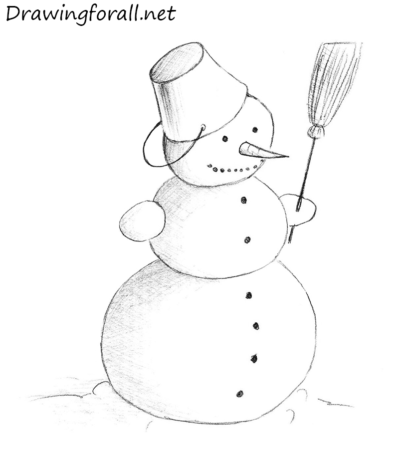 Snowman Pencil Drawing