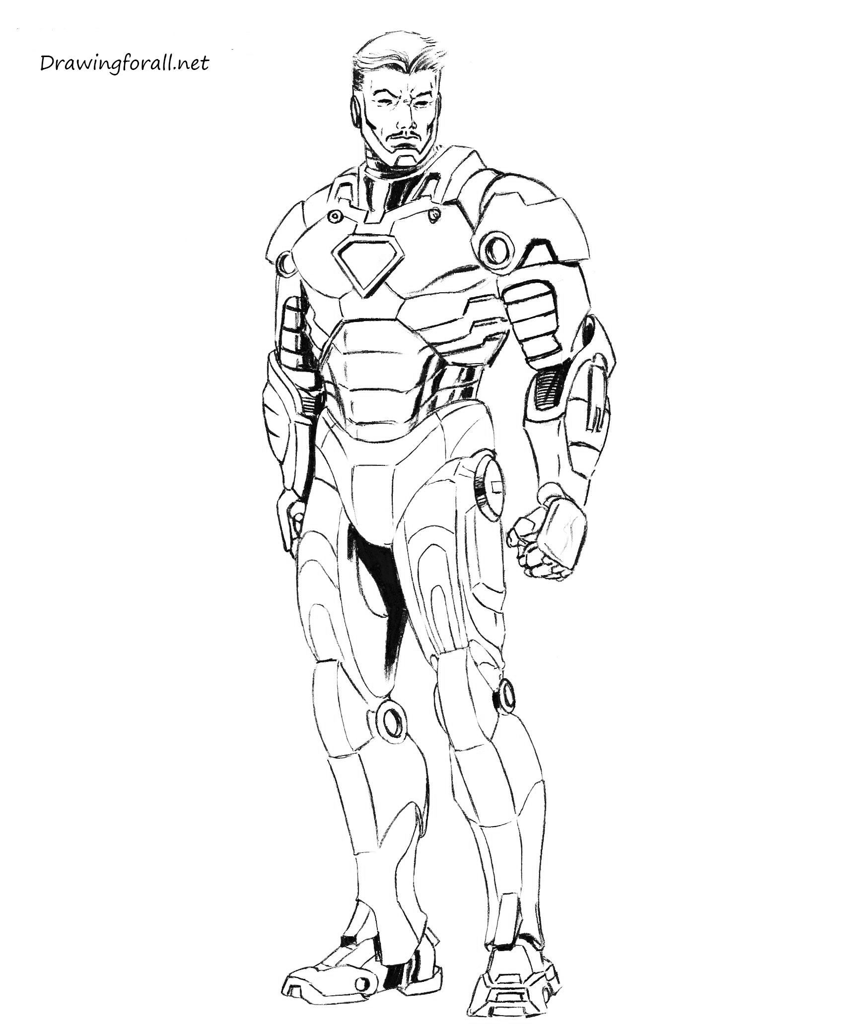 iron man full body drawing