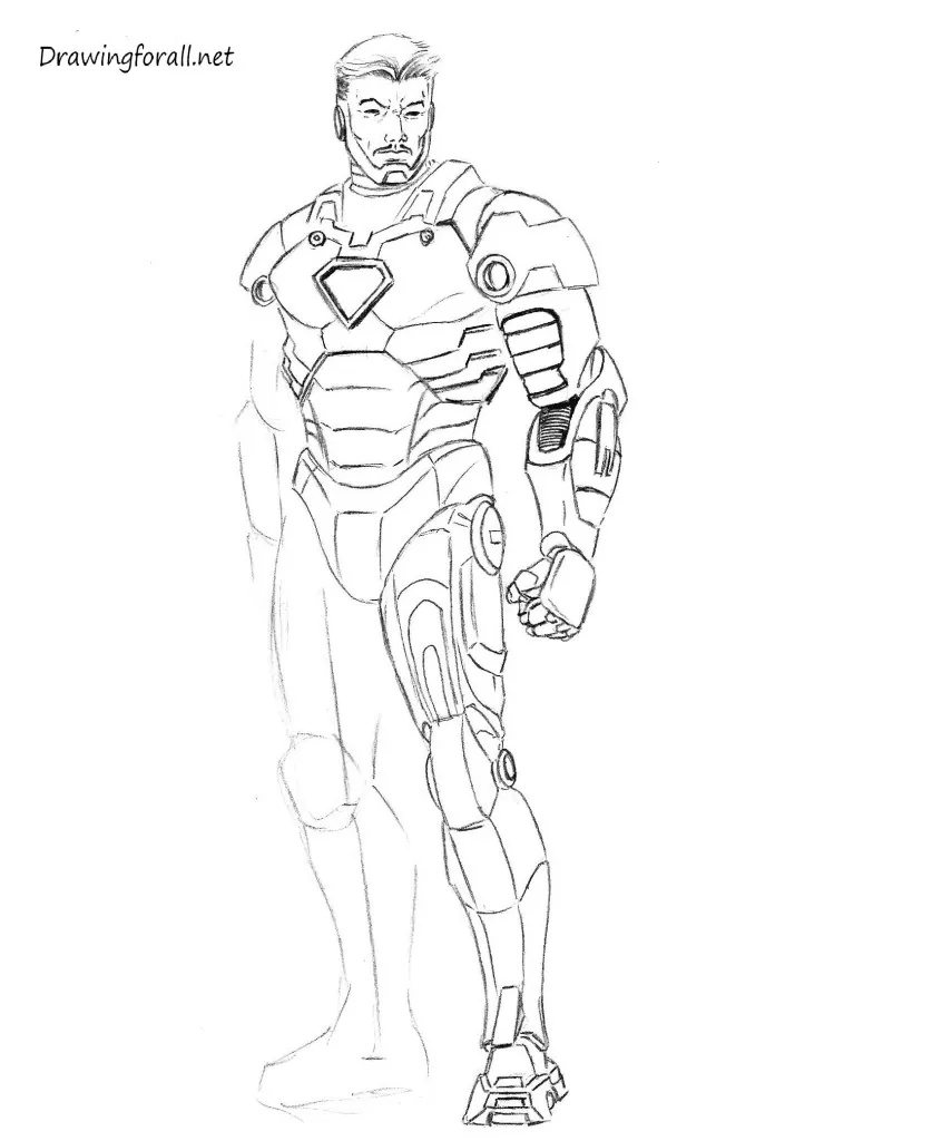 iron man drawing full body simple