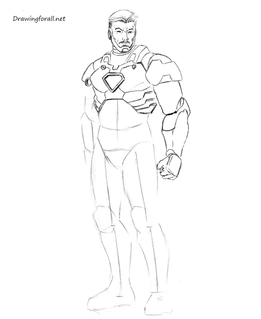 Iron man outline drawing - Top vector, png, psd files on Nohat.cc