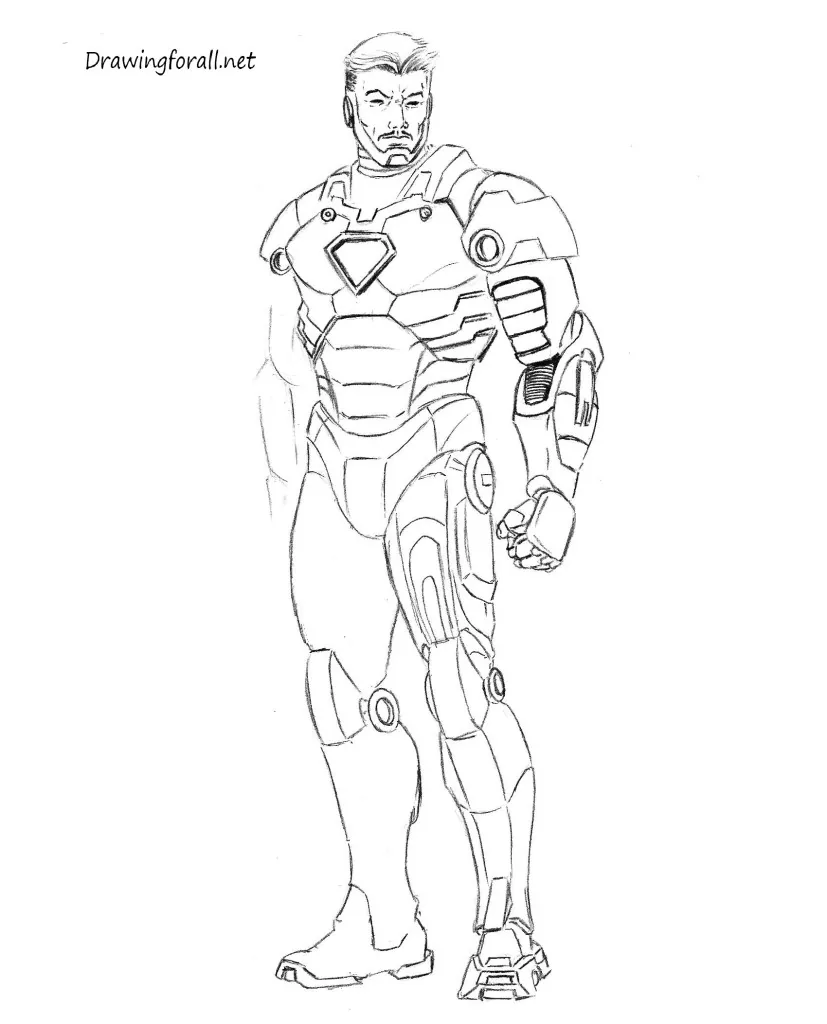 Iron Man Character Drawing A Complete Step By Step Tutorial   Paintingcreativity