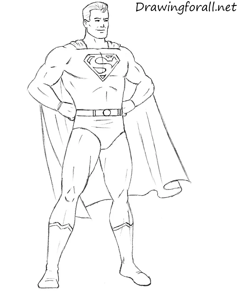 Learn How to Draw Superman Superman Step by Step  Drawing Tutorials