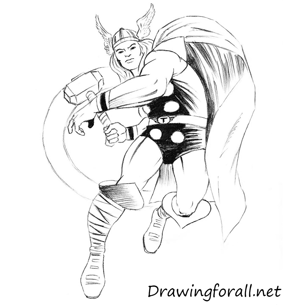 How to Draw Classic Thor Drawingforall.net