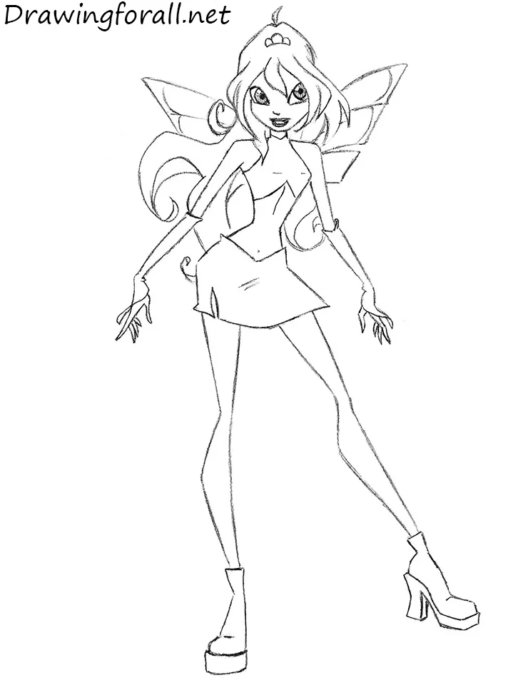 Learn to Draw Bloom Enchantix from Winx Fairies