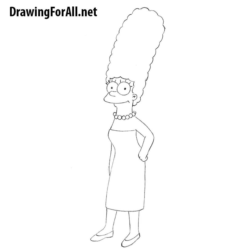 Marge Simpson Porn Pencil Art - How to Draw Marge Simpson