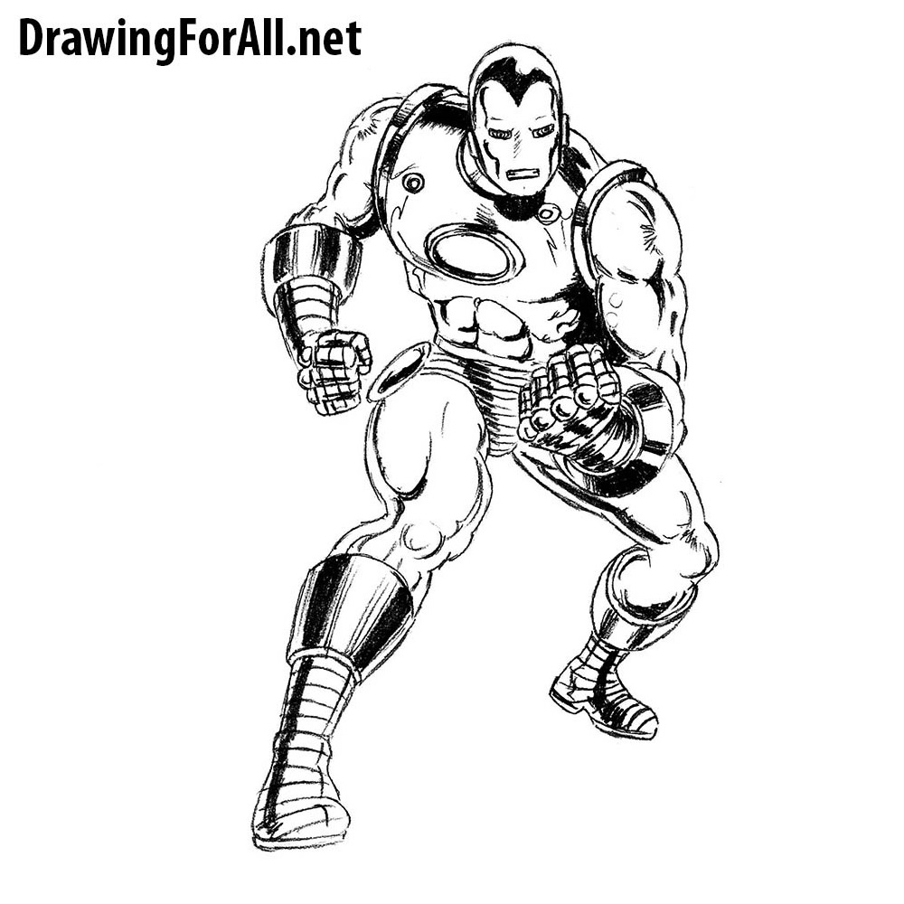 how to draw iron man mask