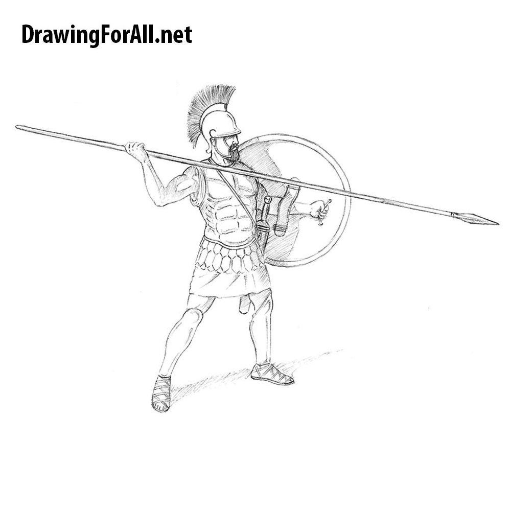 spartan warrior easy drawing