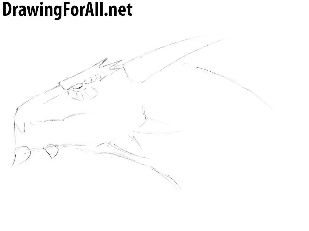 how to draw a dragon head easy