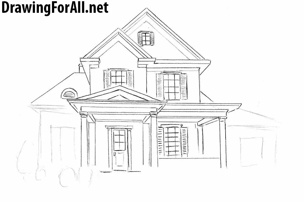 Draw a House For Beginners  Easy Technical Drawing  Pencil Drawing   YouTube