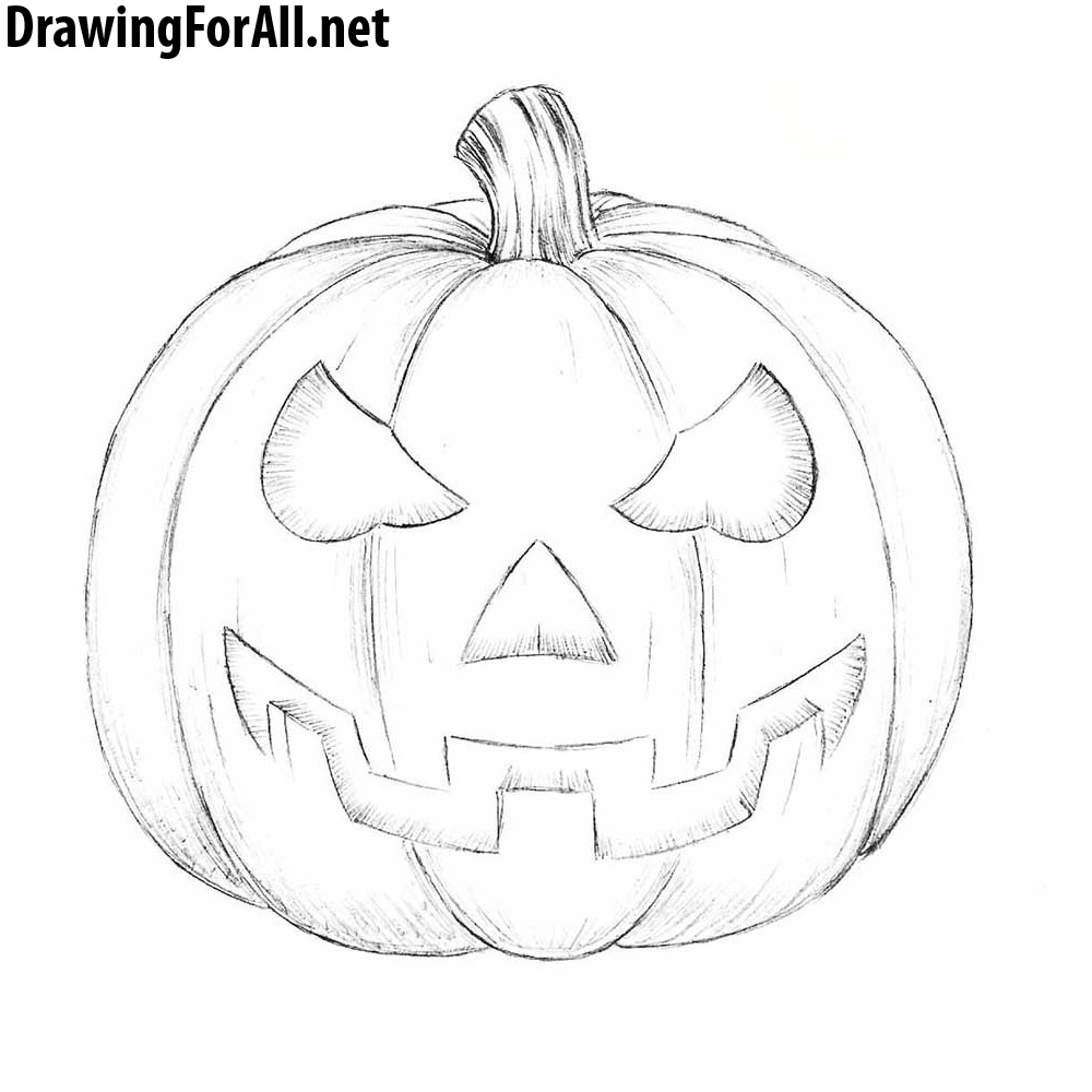 How to Draw a Halloween Pumpkin Drawingforallnet