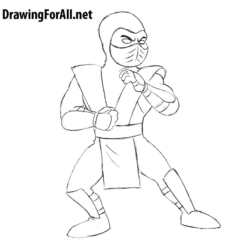 How to Draw Cartoon Sub-Zero | Drawingforall.net