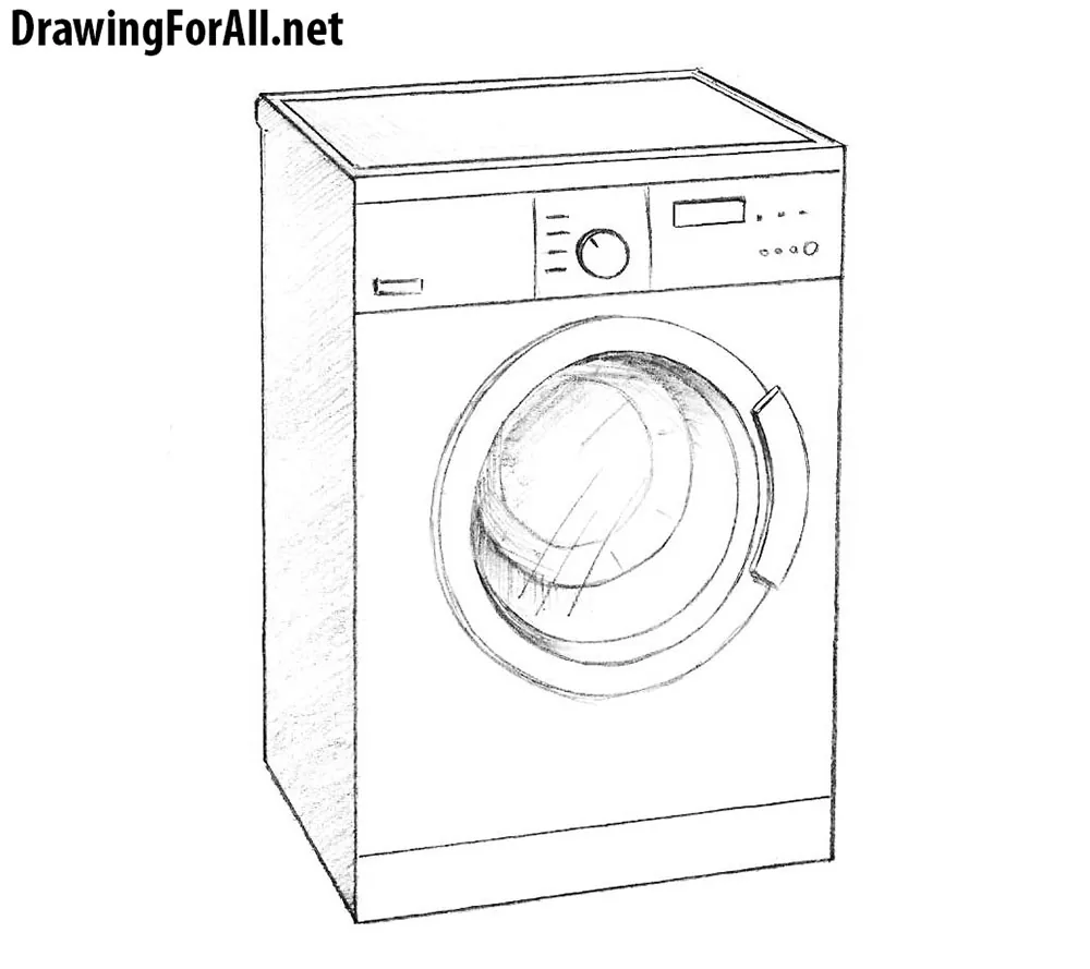 How to draw a Washing Machine Step by Step|Drawing For kids - YouTube