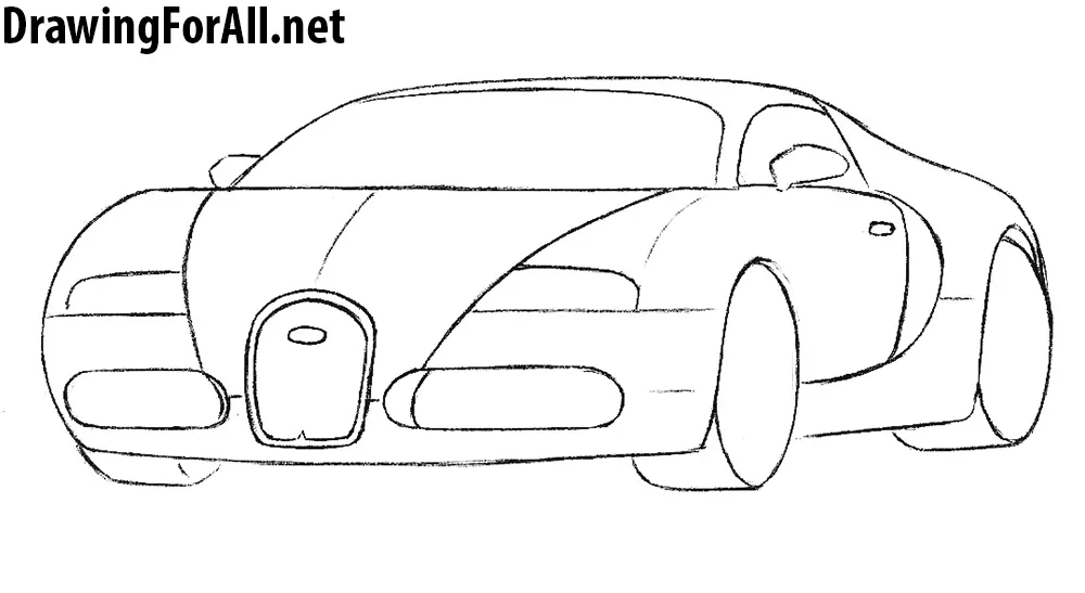 Contour Drawing Sports Coupe Bugatti Chiron Stock Vector Royalty Free  1916427185  Shutterstock