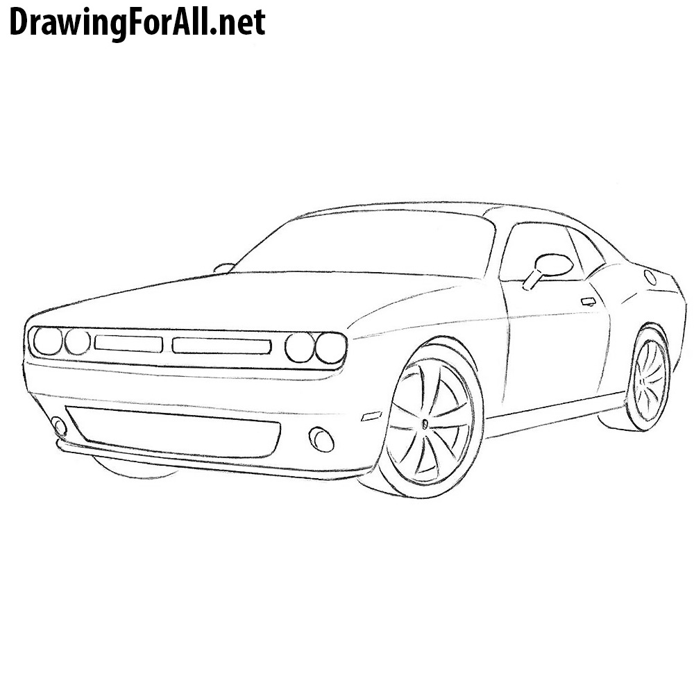 How To Draw A Dodge Challenger  YouTube