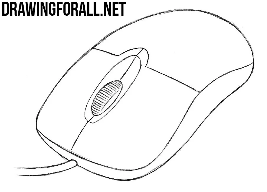 Computer mouse outline drawing vector, Computer Mouse in a sketch style, Computer  Mouse training template outline, vector Illustration. 24103563 Vector Art  at Vecteezy