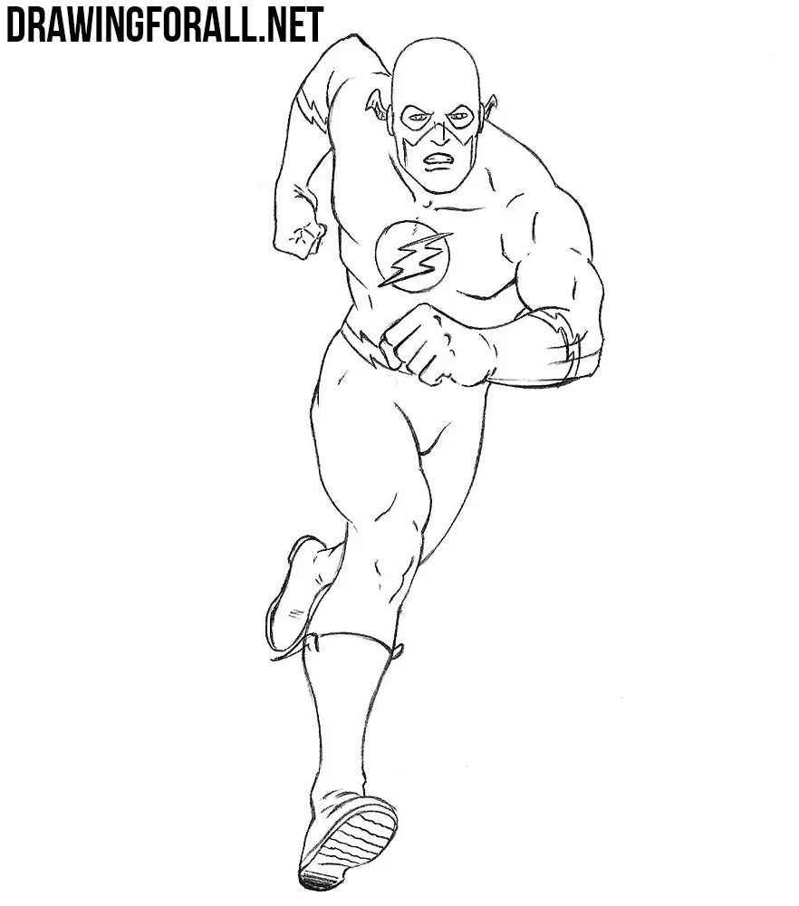 How to Draw The Flash Making a Sketch Of Running Barry Allen