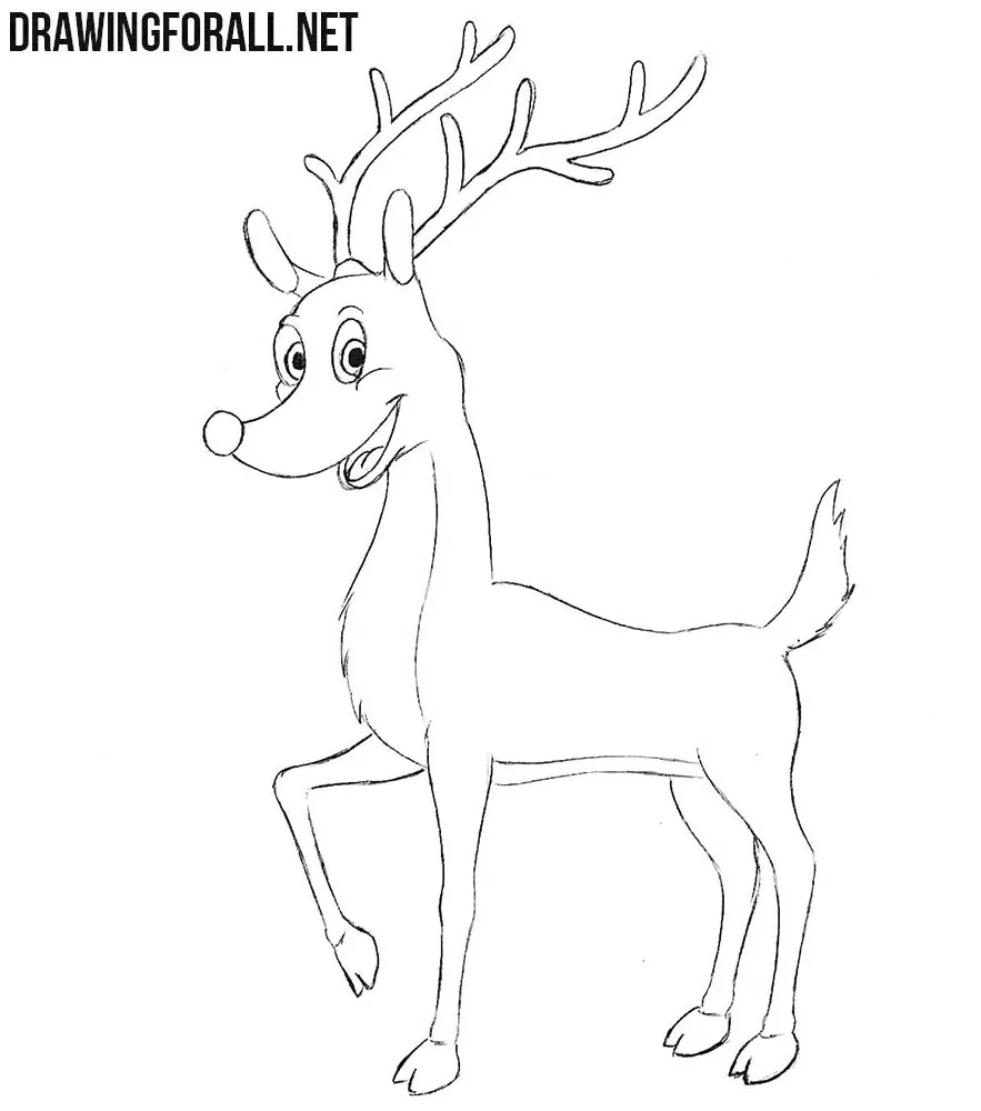 How to Draw Rudolph the Red Nosed Reindeer Easy Art Lesson  YouTube