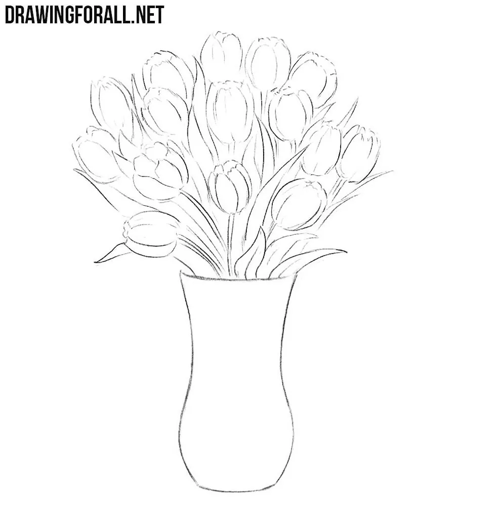 Rose Line Art In Vase PNG Transparent Images Free Download | Vector Files |  Pngtree