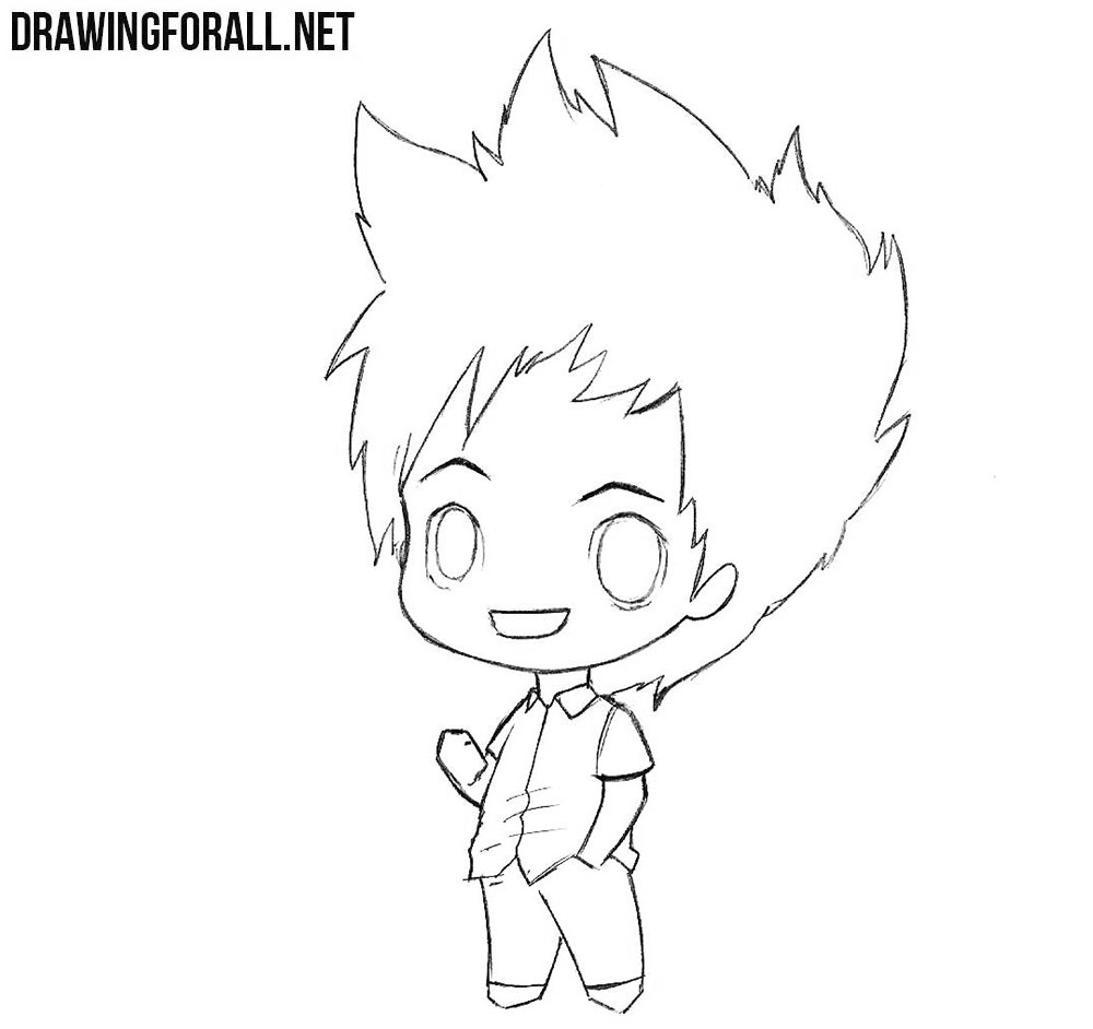 How to draw a Chibi boy  Drawingforall.net