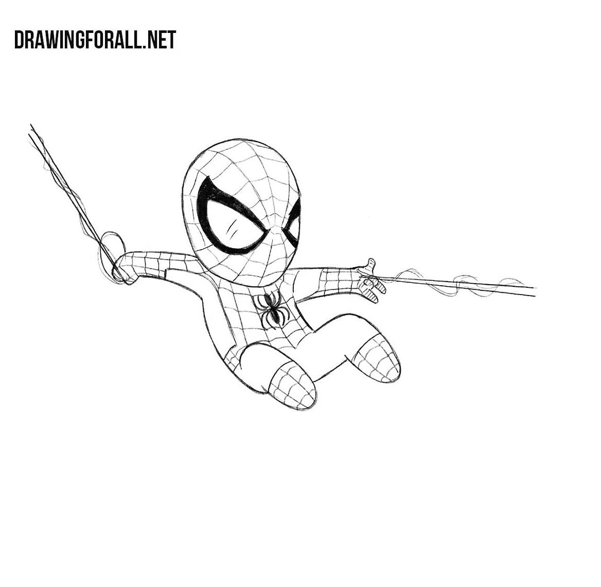How to Draw Chibi Spider man for kids1