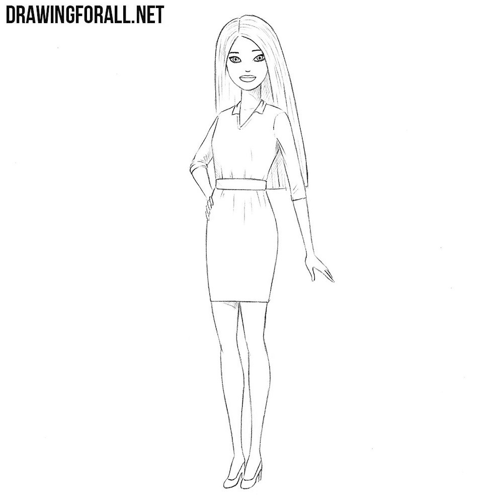 easy way to draw barbie