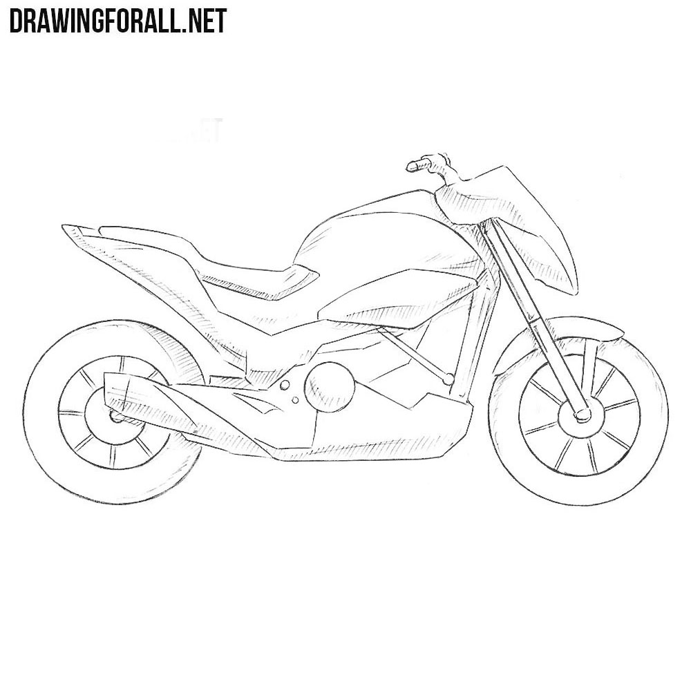 Motorcycle Drawing Tutorial Motorcycle You