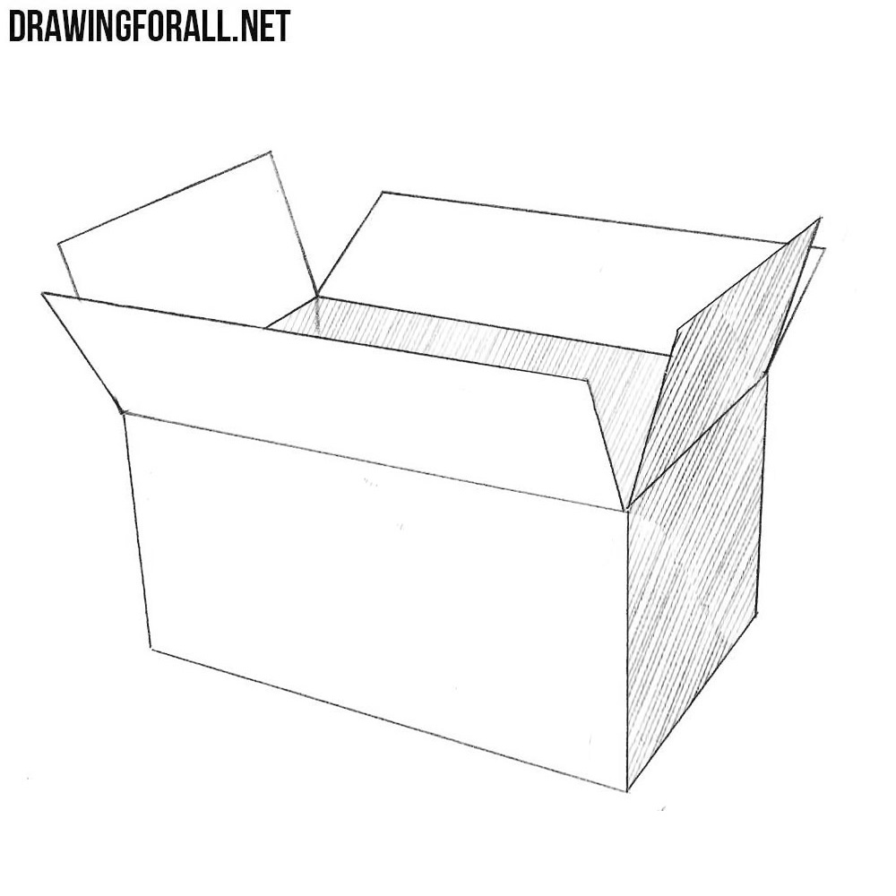 How to draw open Box 3D  Easy Drawing Tutorial 