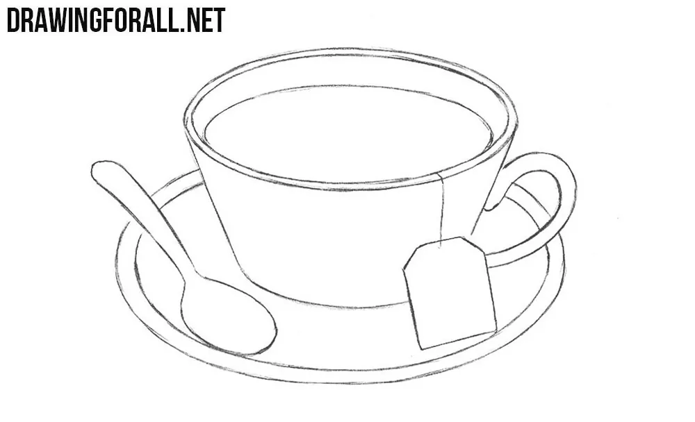 Teacup Drawing  How To Draw A Teacup Step By Step