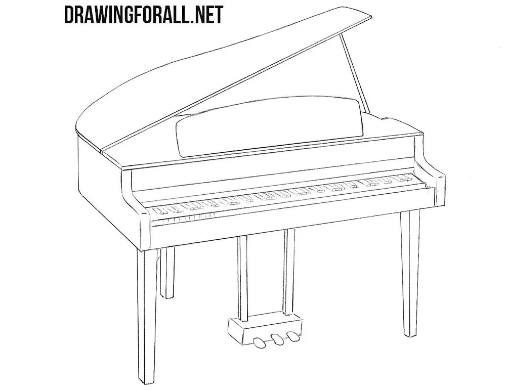 piano drawing outline
