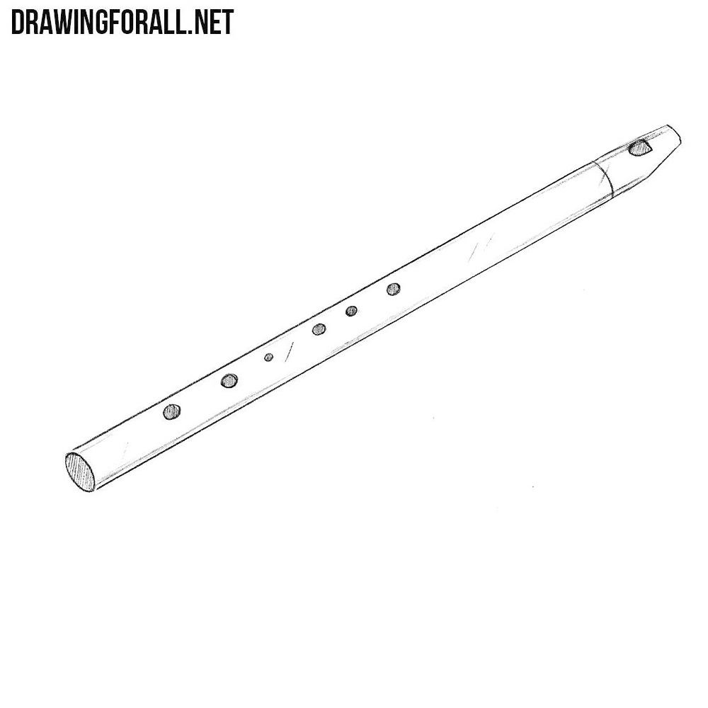 how to draw flute