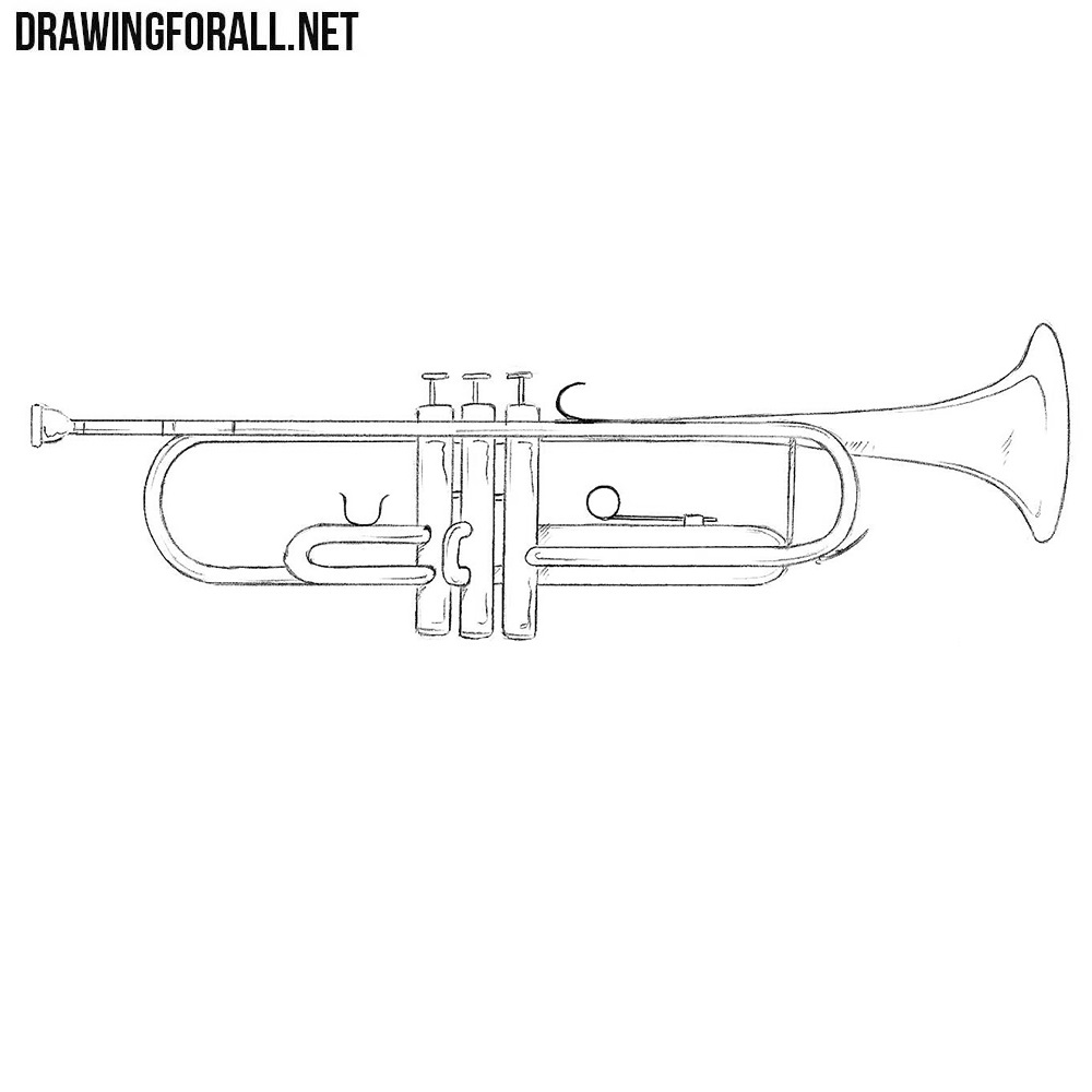 How to draw a Trumpet step by step for beginners 