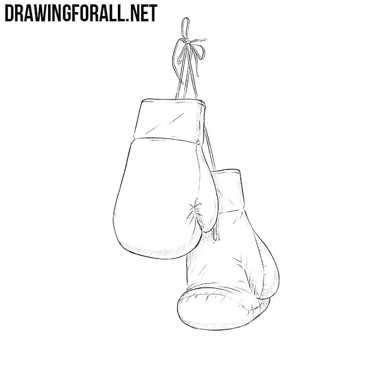 hanging boxing gloves sketch
