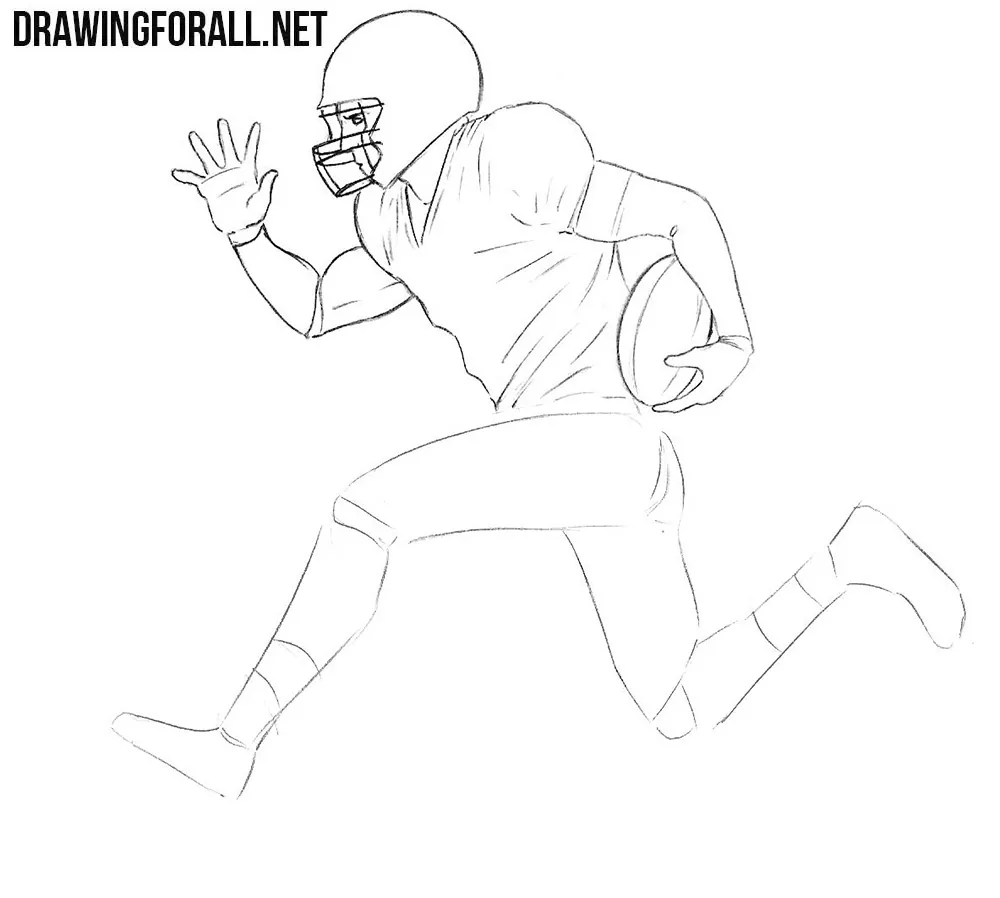 Nfl Player Drawing - Draw American Football Player - Free Transparent PNG  Clipart Images Download