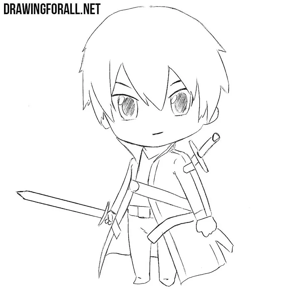 sword art online kirito drawing
