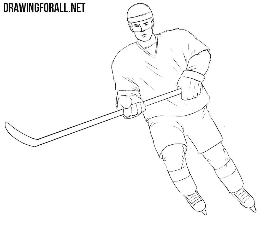 Hockey player Hand drawn sketch Winter sport  Stock Illustration  60386979  PIXTA