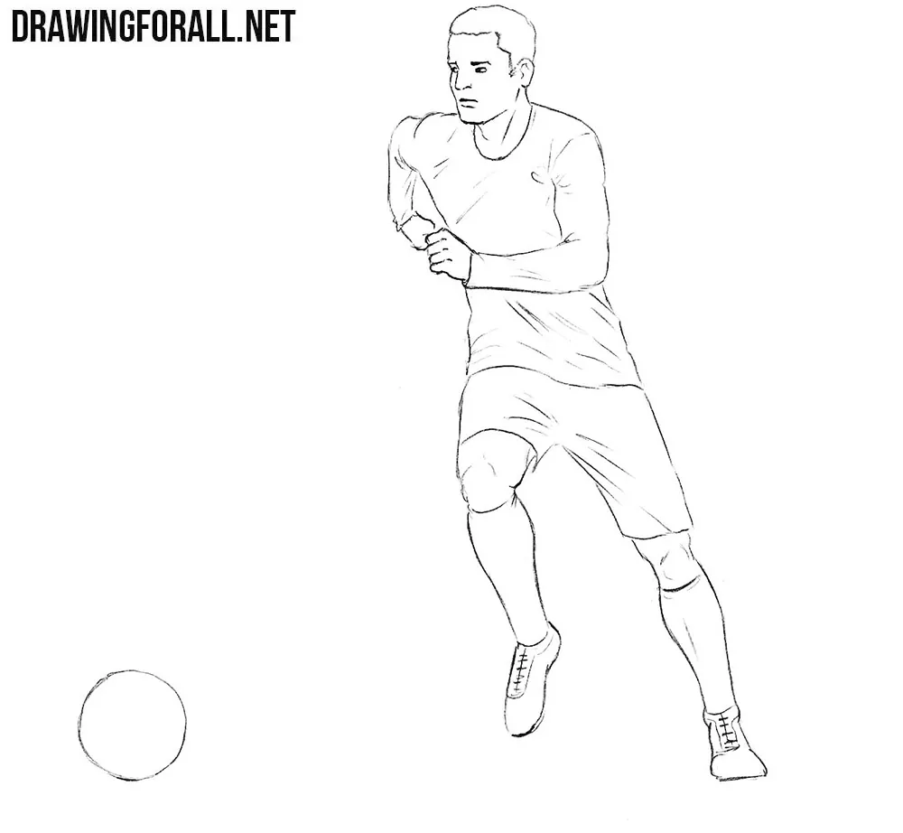 Premium Vector | Continuous line drawing of football player jump and fly to  kicking ball single one line art of young man playing soccer ball